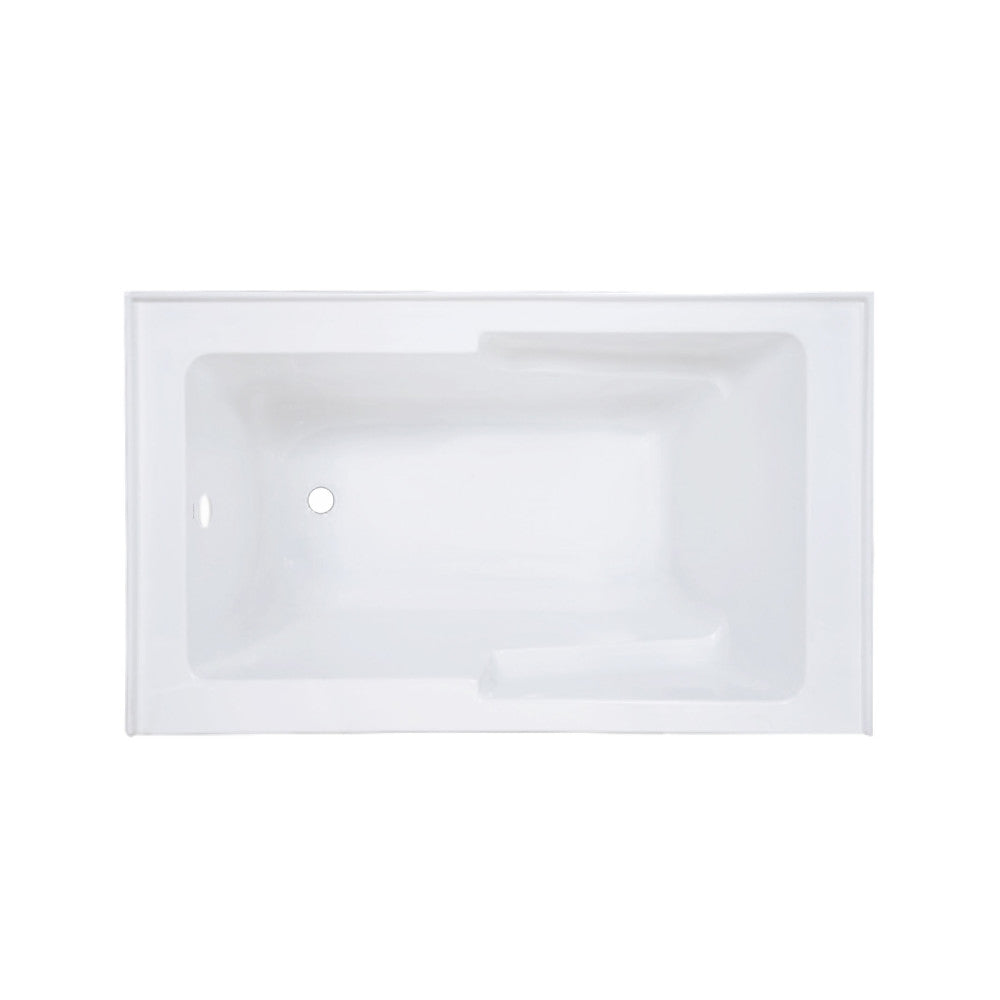 Swiss Madison Voltaire 54 x 30 Skirted Left Drain Soaking Alcove Bathtub in Glossy White with Integrated Armrest