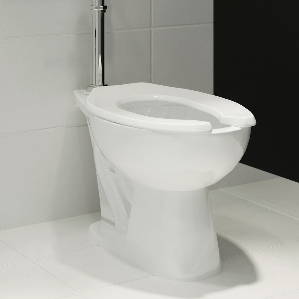 Swiss Madison Sirene Floor-Mounted Commercial Elongated Top Flush Spud Flushometer Toilet Bowl