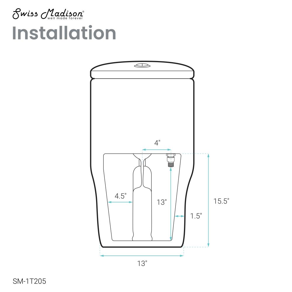 Swiss Madison Sublime One-Piece Elongated Toilet Dual-Flush 1.1/1.6 gpf