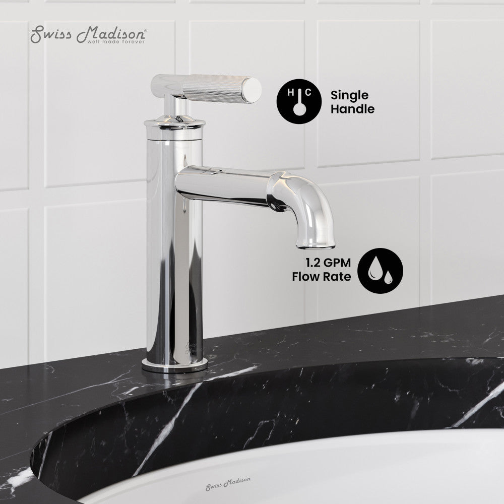 Swiss Madison Avallon Single Hole, Single-Handle Sleek, Bathroom Faucet in Chrome