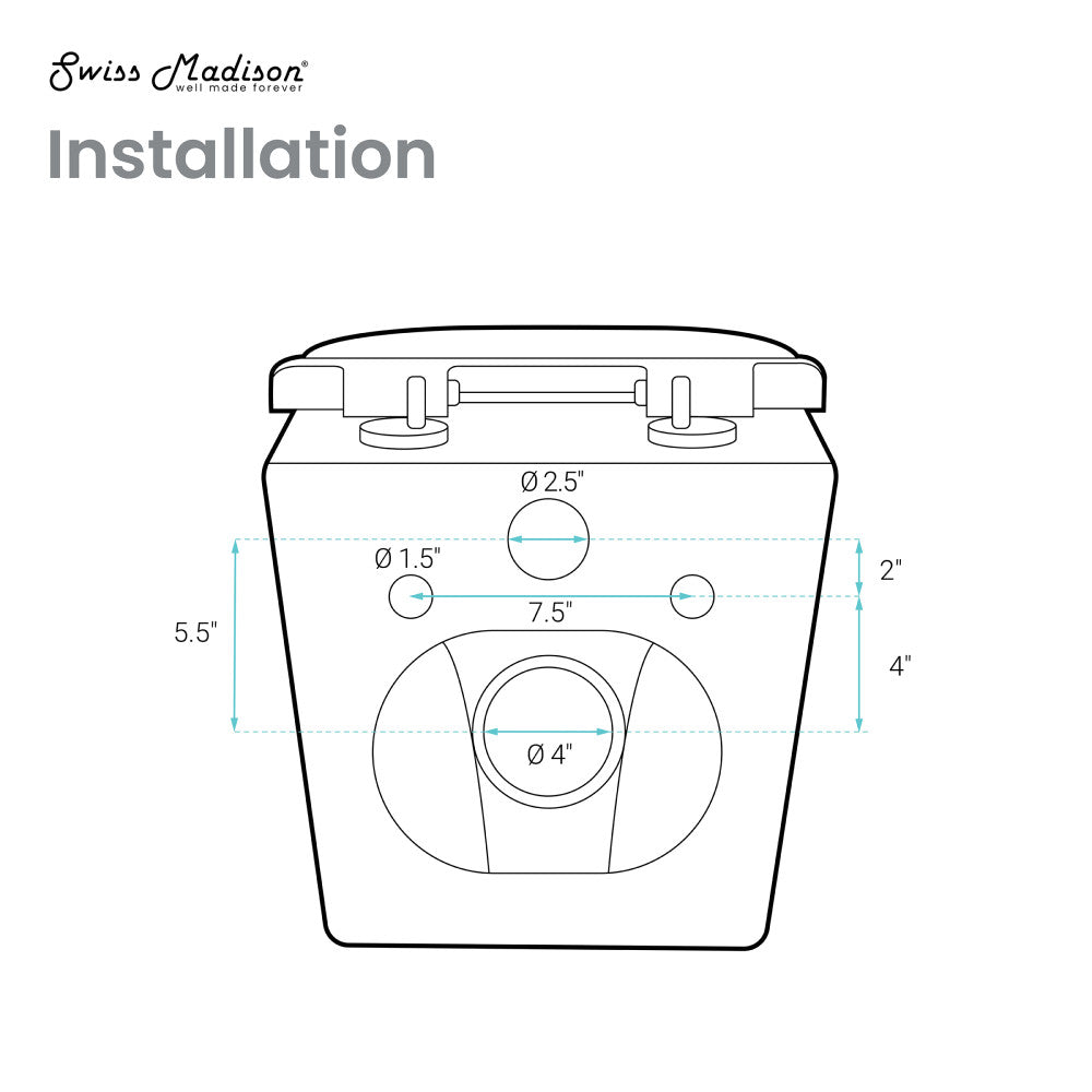 Swiss Madison Calice Wall-Hung Toilet Bundle 0.8/1.6 GPF Dual Flush in Glossy White with White Flush Plate