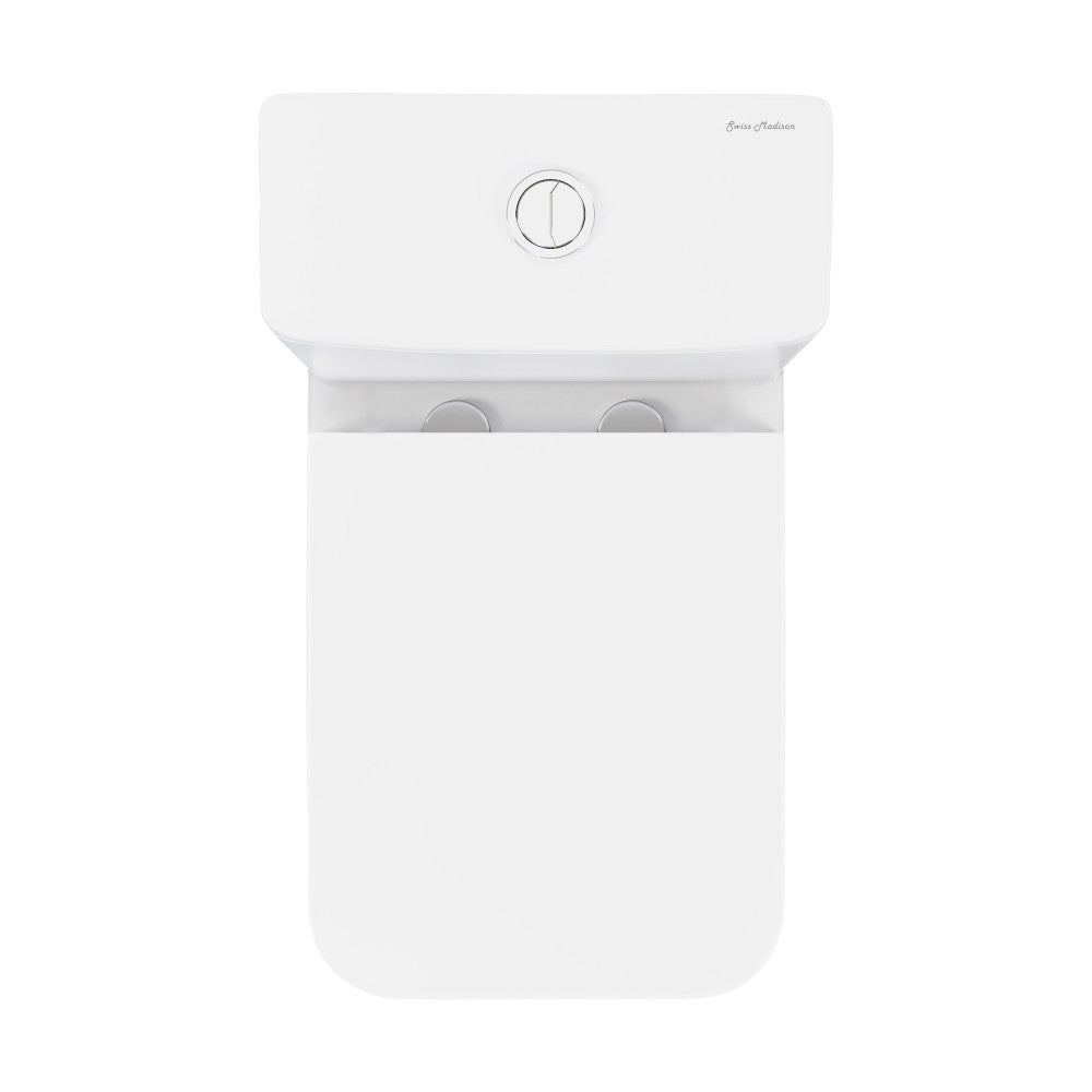 Swiss Madison Carre One Piece Square Toilet Dual Flush 1.1/1.6 gpf in Matte White