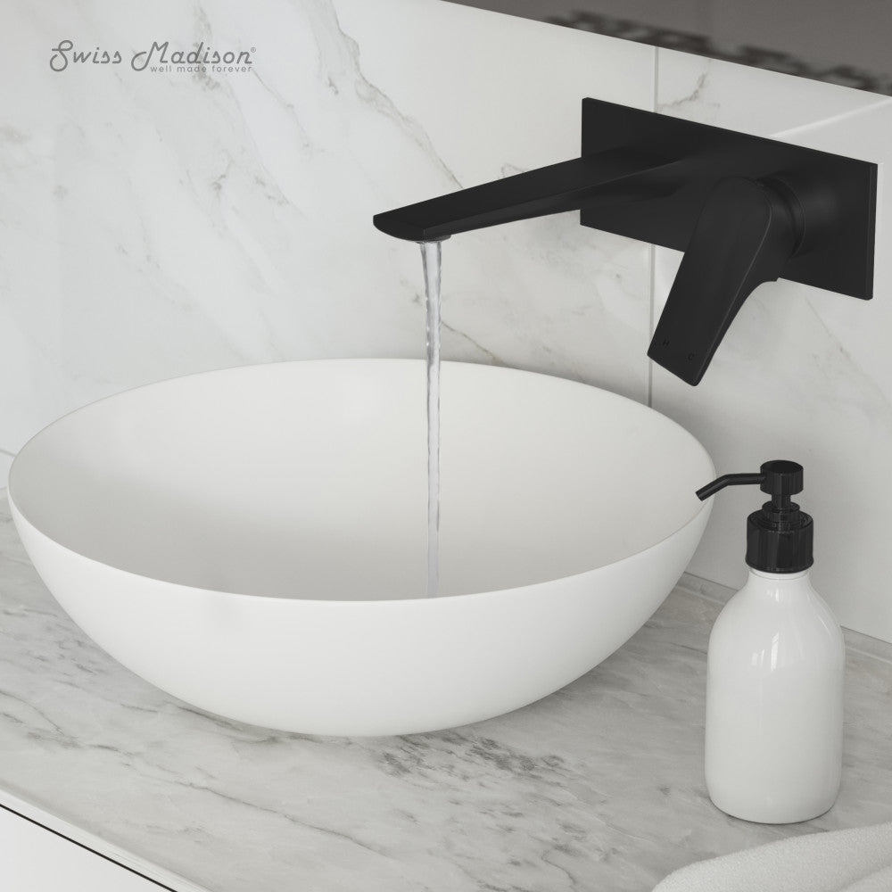 Swiss Madison Monaco Single-Handle, Wall-Mount, Bathroom Faucet in Matte Black