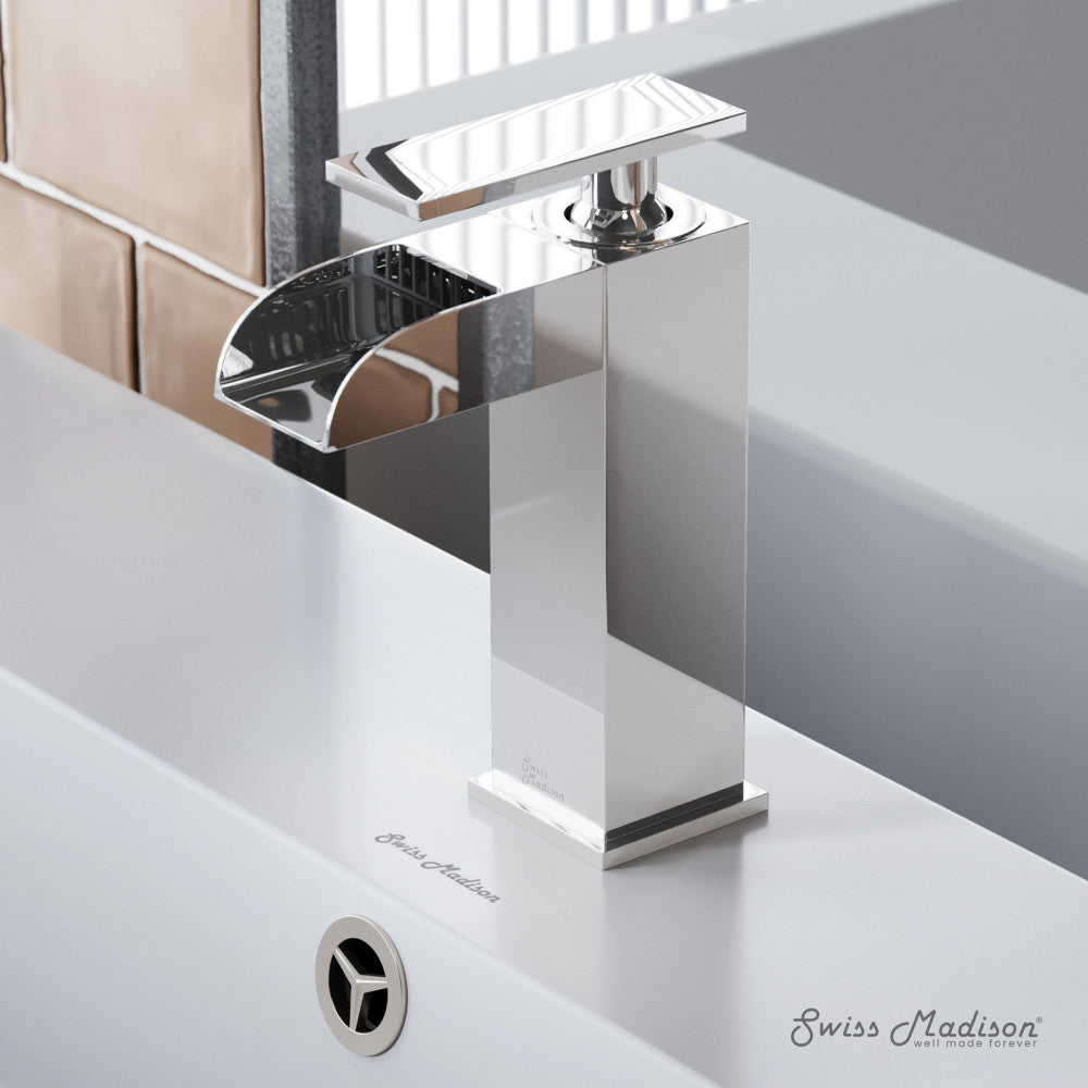 Swiss Madison Concorde Single Hole, Single-Handle, Waterfall Bathroom Faucet in Chrome