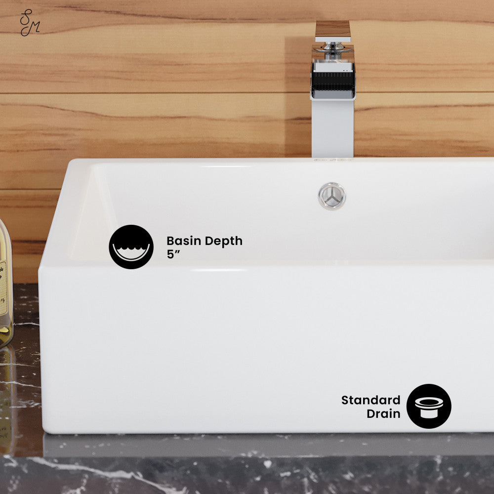 Swiss Madison Voltaire 17 Rectangle Ceramic Vessel Sink