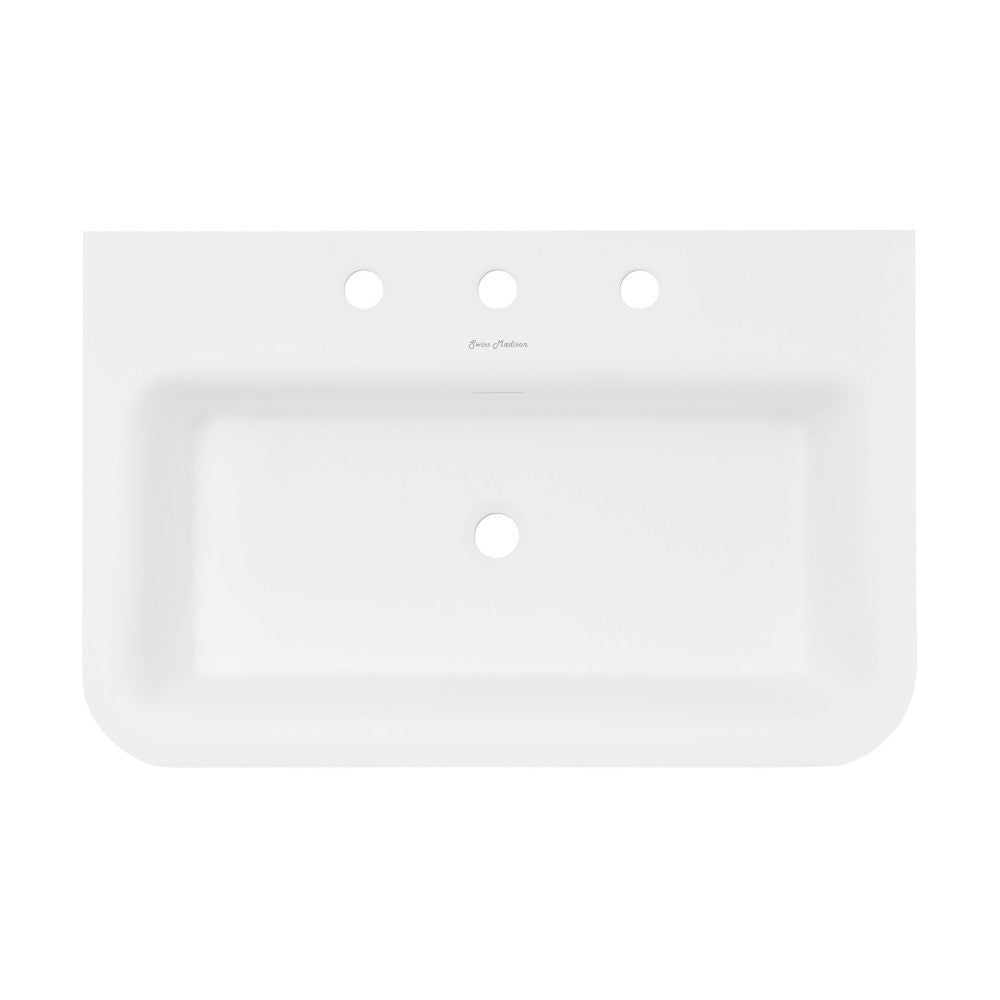 Swiss Madison Ivy 32" Solid Surface Console Sink in Matte Black