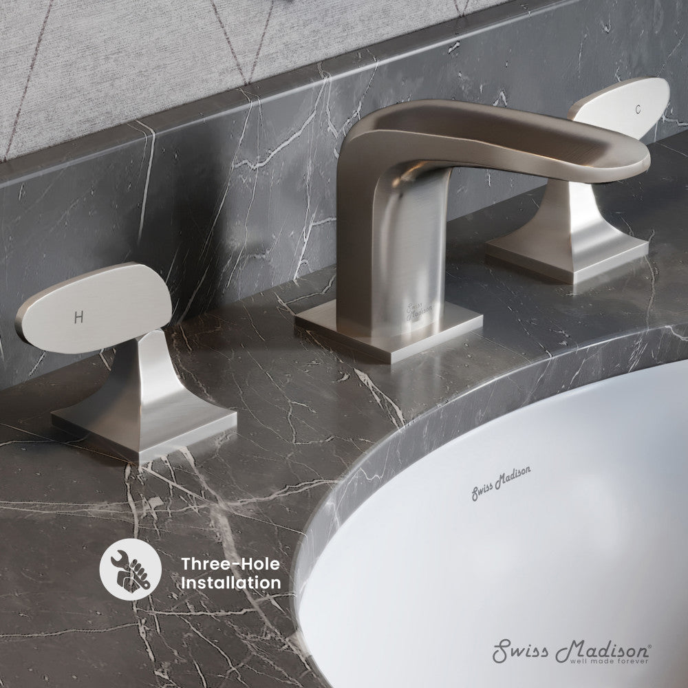 Swiss Madison Chateau 8 in. Widespread, 2-Handle, Bathroom Faucet in Brushed Nickel