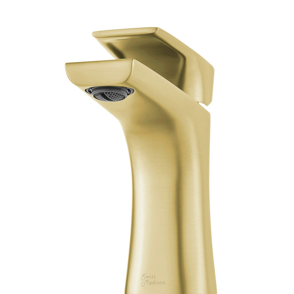 Swiss Madison Monaco Single Hole, Single-Handle, Bathroom Faucet in Brushed Gold