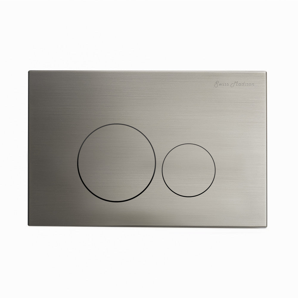 Swiss Madison Wall Mount Dual Flush Metal Actuator plate in Matte Silver