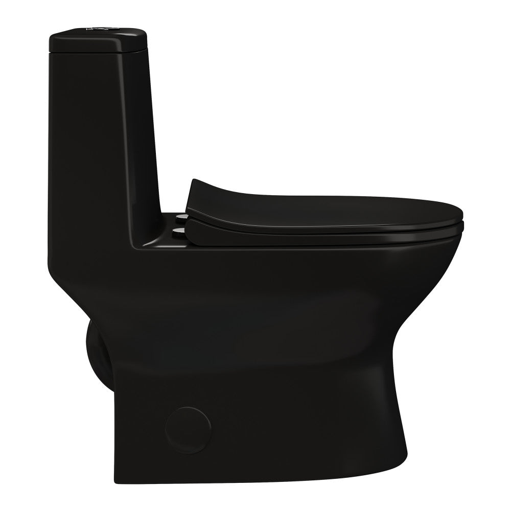 Swiss Madison Ivy One Piece Toilet Dual Vortex Flush in Glossy Black 1.1/1.6 gpf