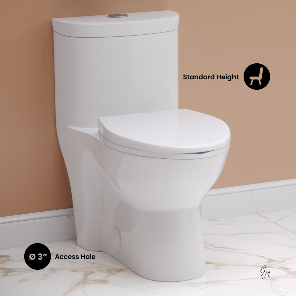 Swiss Madison Sublime One Piece Elongated Toilet with Touchless Retrofit Dual Flush 1.1/1.6 gpf
