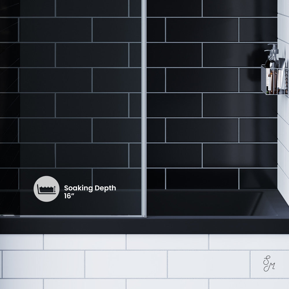 Swiss Madison Voltaire 48" x 32" Left-Hand Drain Alcove Bathtub in Matte Black