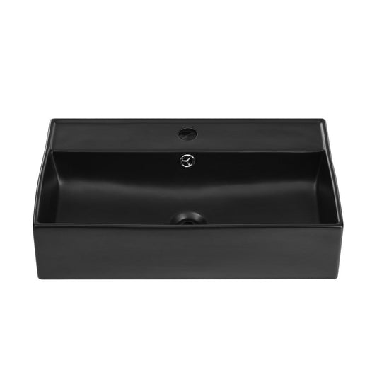 Swiss Madison Claire 22" Rectangle Wall-Mount Bathroom Sink in Matte Black