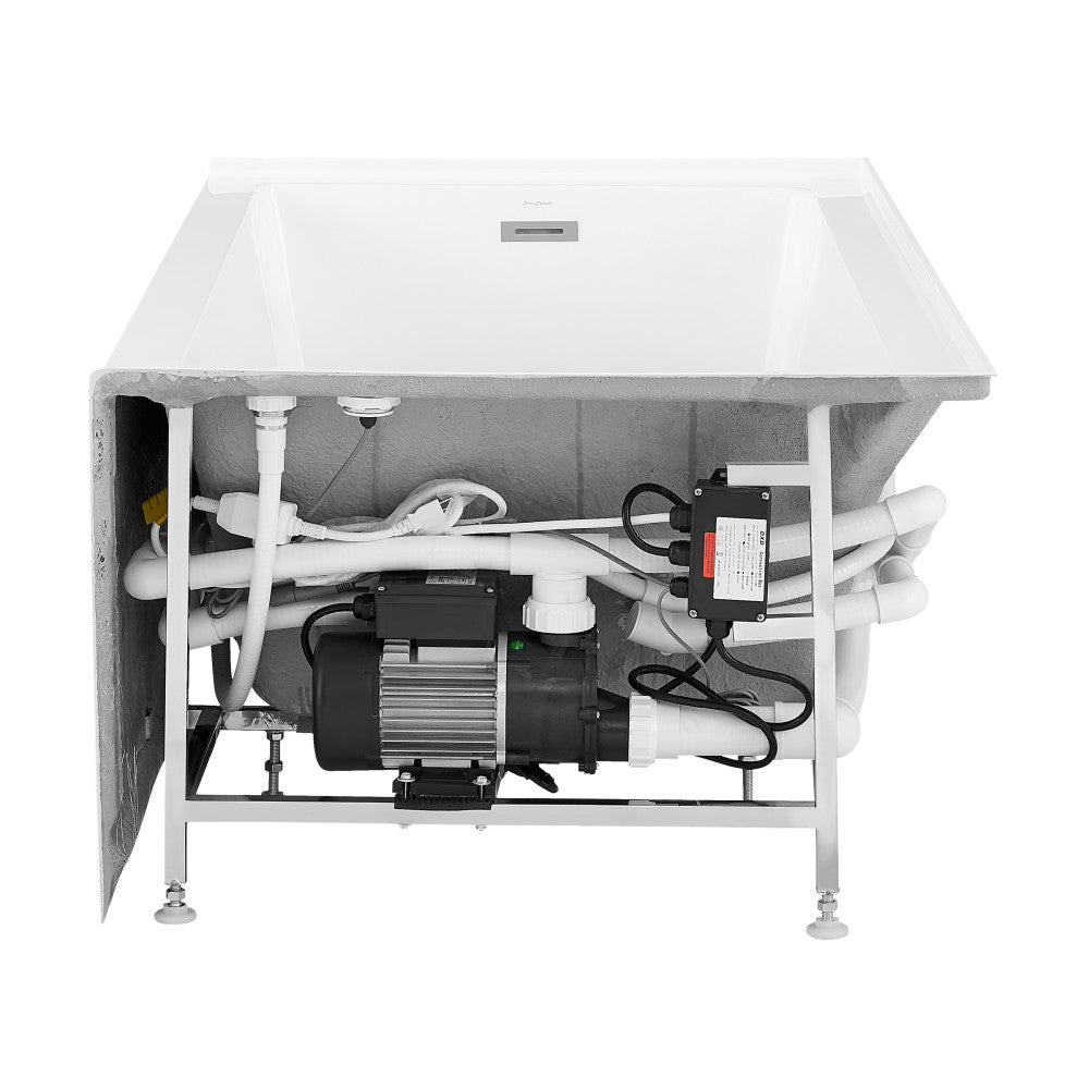 Swiss Madison Avancer 60" x 36" Left-Hand Drain Rectangular Alcove Whirlpool Bathtub with Apron