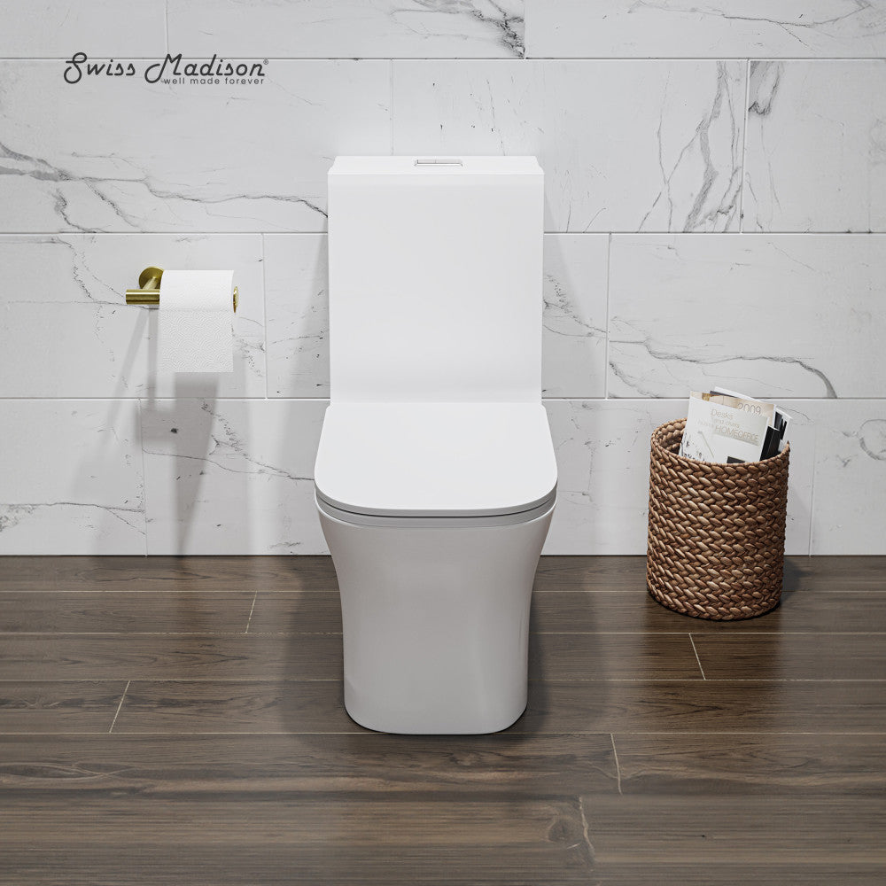 Swiss Madison Concorde One Piece Square Toilet Dual Flush 1.1/1.6 gpf in Matte White