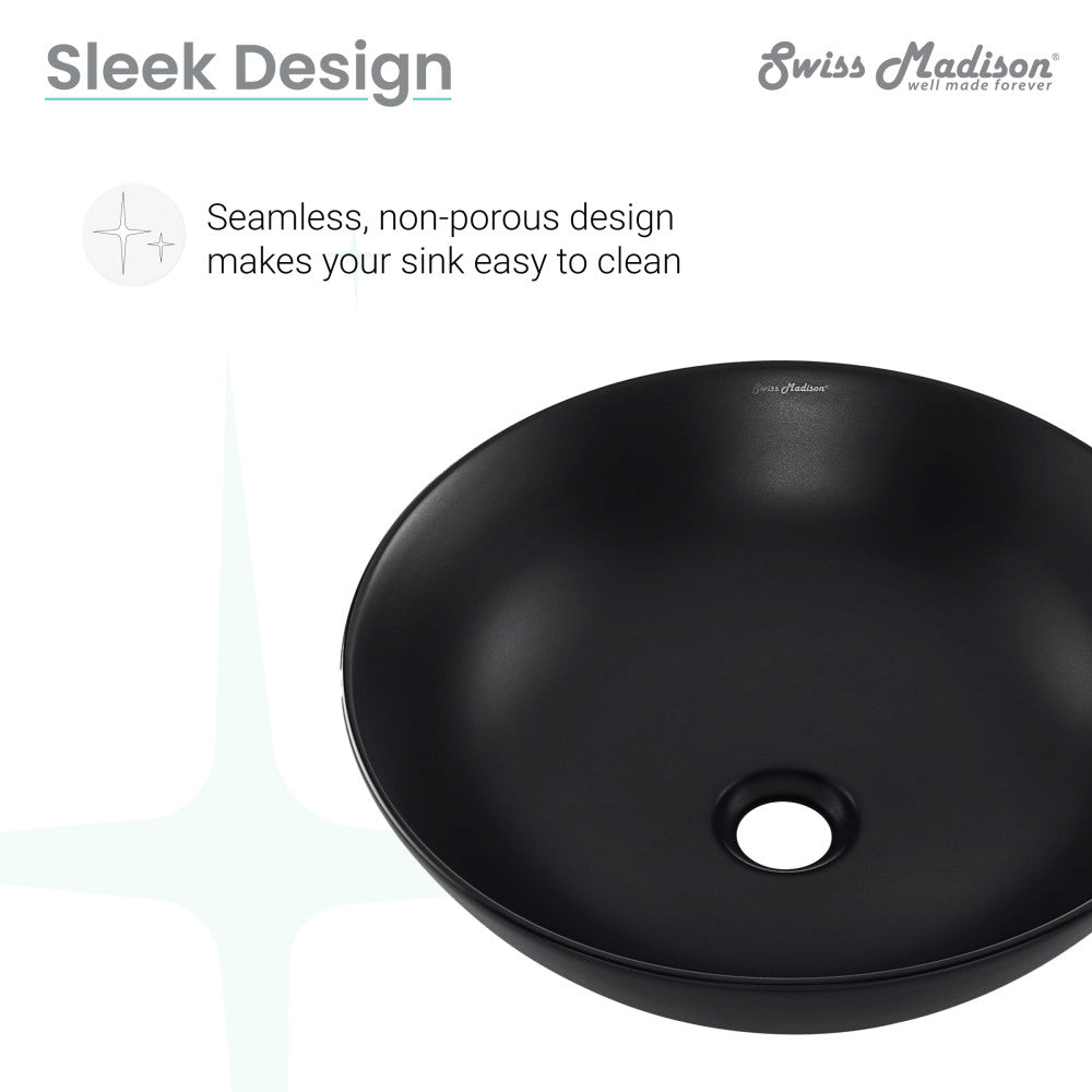 Swiss Madison Classe 16 Color Ceramic Sink in Matte Black