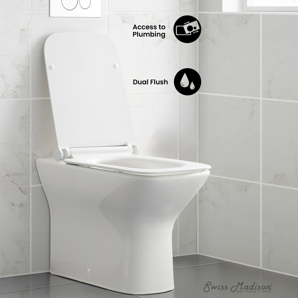 Swiss Madison Carre Back-To-Wall Square Toilet Bowl