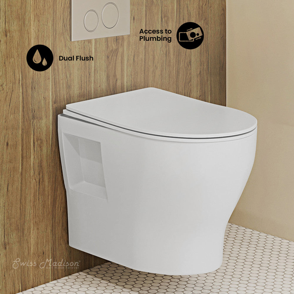 Swiss Madison Ivy II Wall-Hung Elongated Toilet Bowl