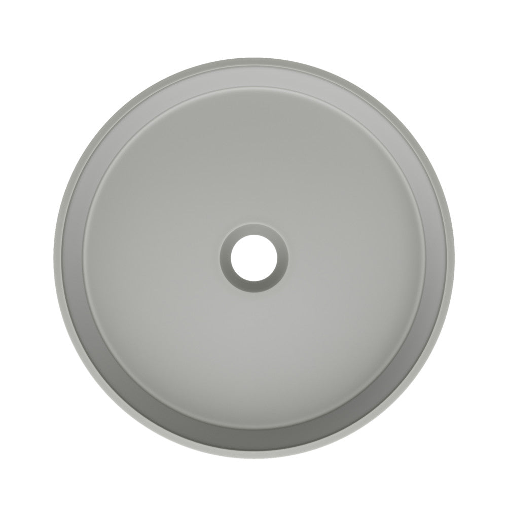 Swiss Madison Lisse 15" Round Concrete Vessel Bathroom Sink in Dark Grey