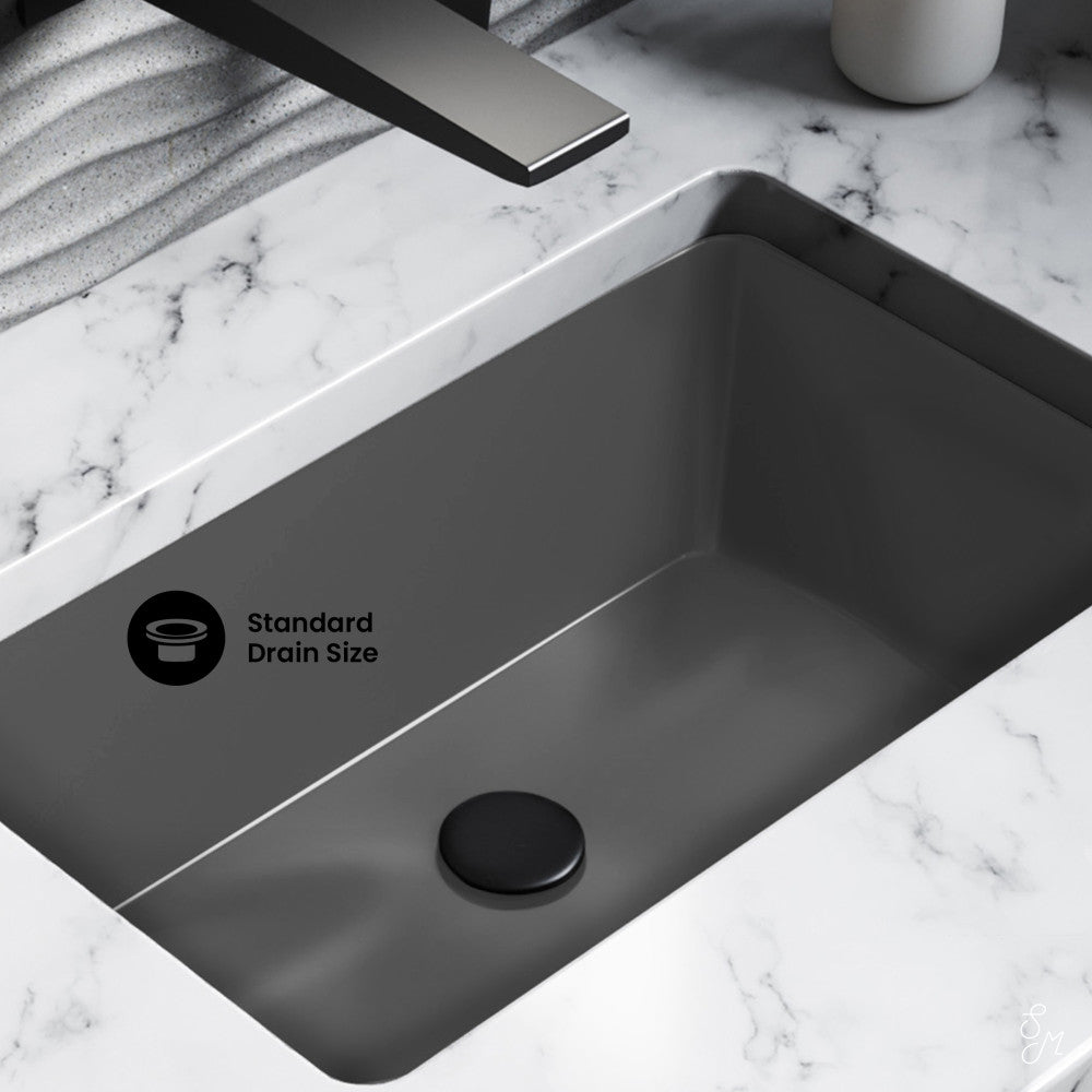 Swiss Madison Voltaire 21" Rectangular Ceramic Undermount Bathroom Sink in Matte Gray