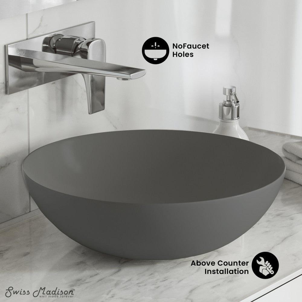 Swiss Madison Classe 16 Color Ceramic Sink in Matte Grey