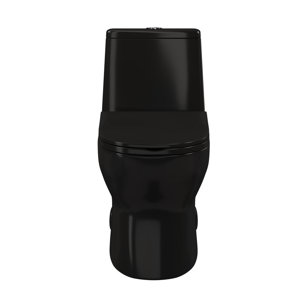 Swiss Madison Ivy One Piece Toilet Dual Vortex Flush in Glossy Black 1.1/1.6 gpf