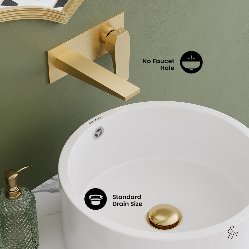 Swiss Madison Monaco 24" Floating Bathroom Shelf with Vessel Sink in White Marble