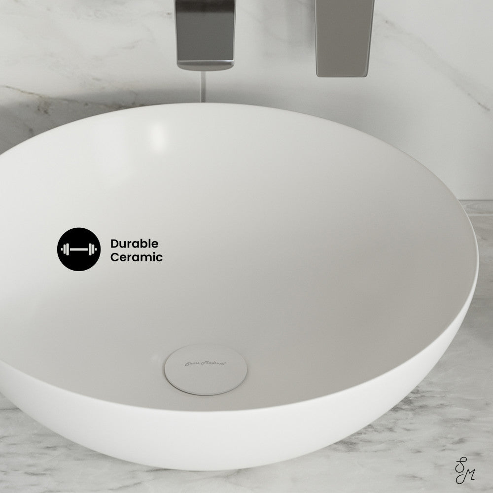 Swiss Madison Classe 16 Ceramic Sink in Shiny White