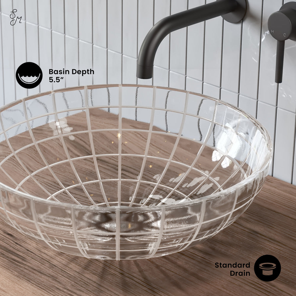 Swiss Madison Virage 16.5" Round Glass Vessel Sink