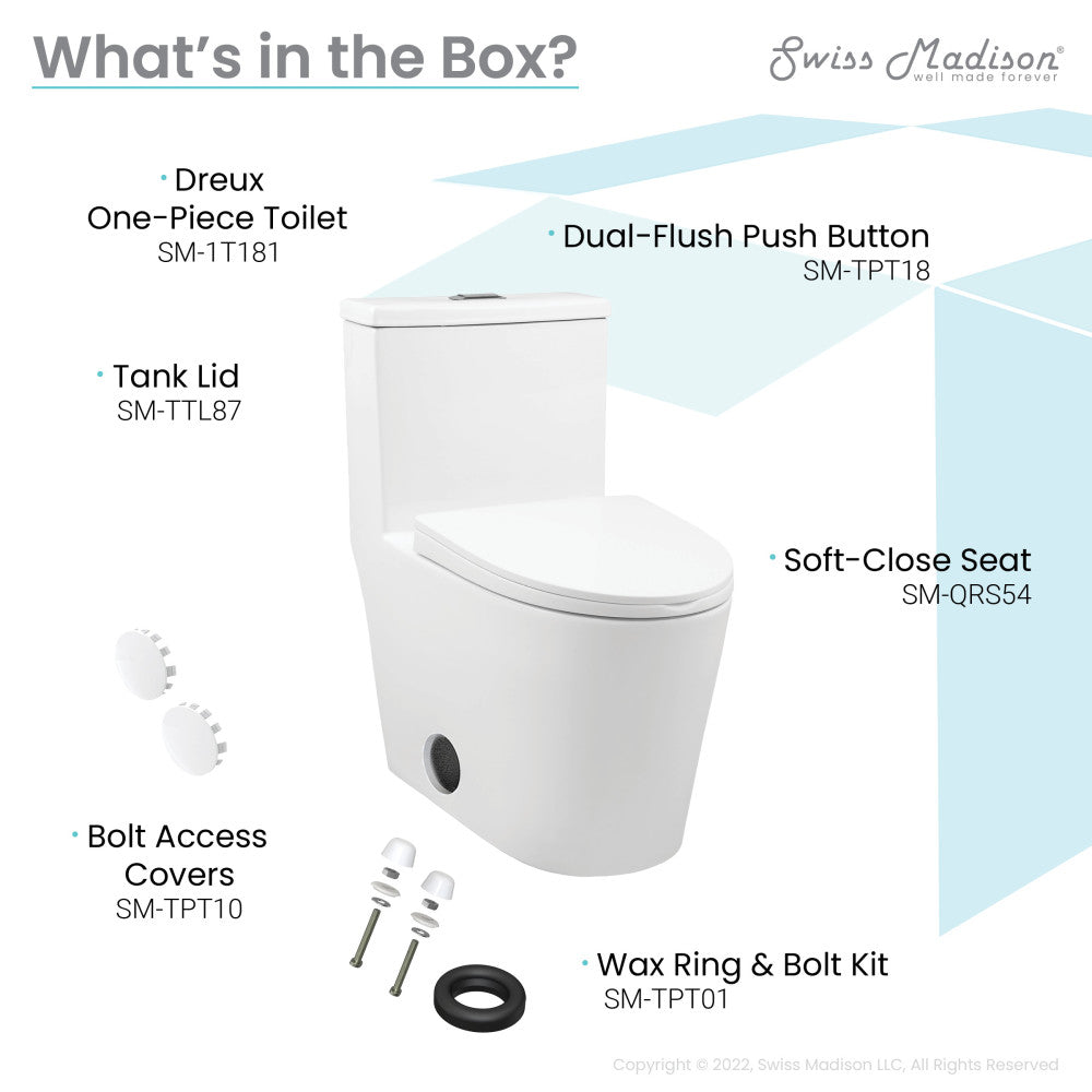 Swiss Madison Dreux One Piece Elongated Dual Flush Toilet with 0.95/1.26 GPF