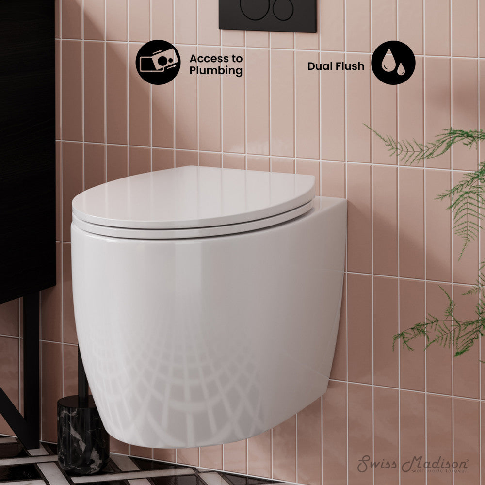 Swiss Madison Classe Wall-Hung Toilet Bowl Only in Glossy White