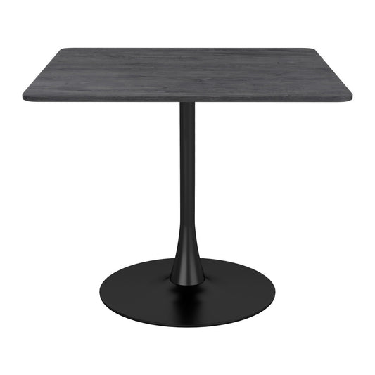 Tabselect Home Line 35.4" Black Square Steel Pedestal Base Dining Table