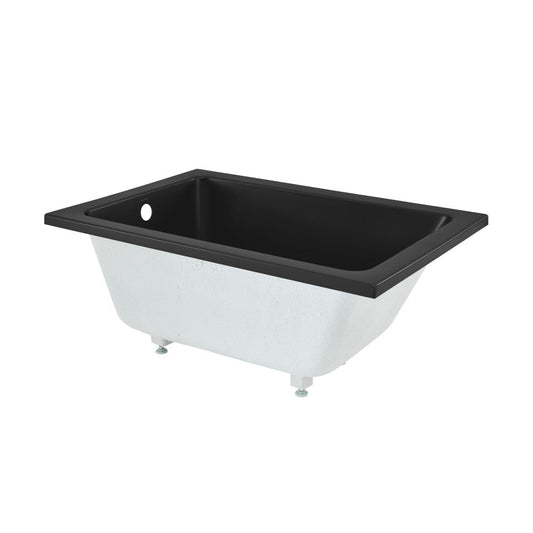 Swiss Madison Voltaire 48" x 32" Reversible Drain Drop-In Bathtub in Matte Black