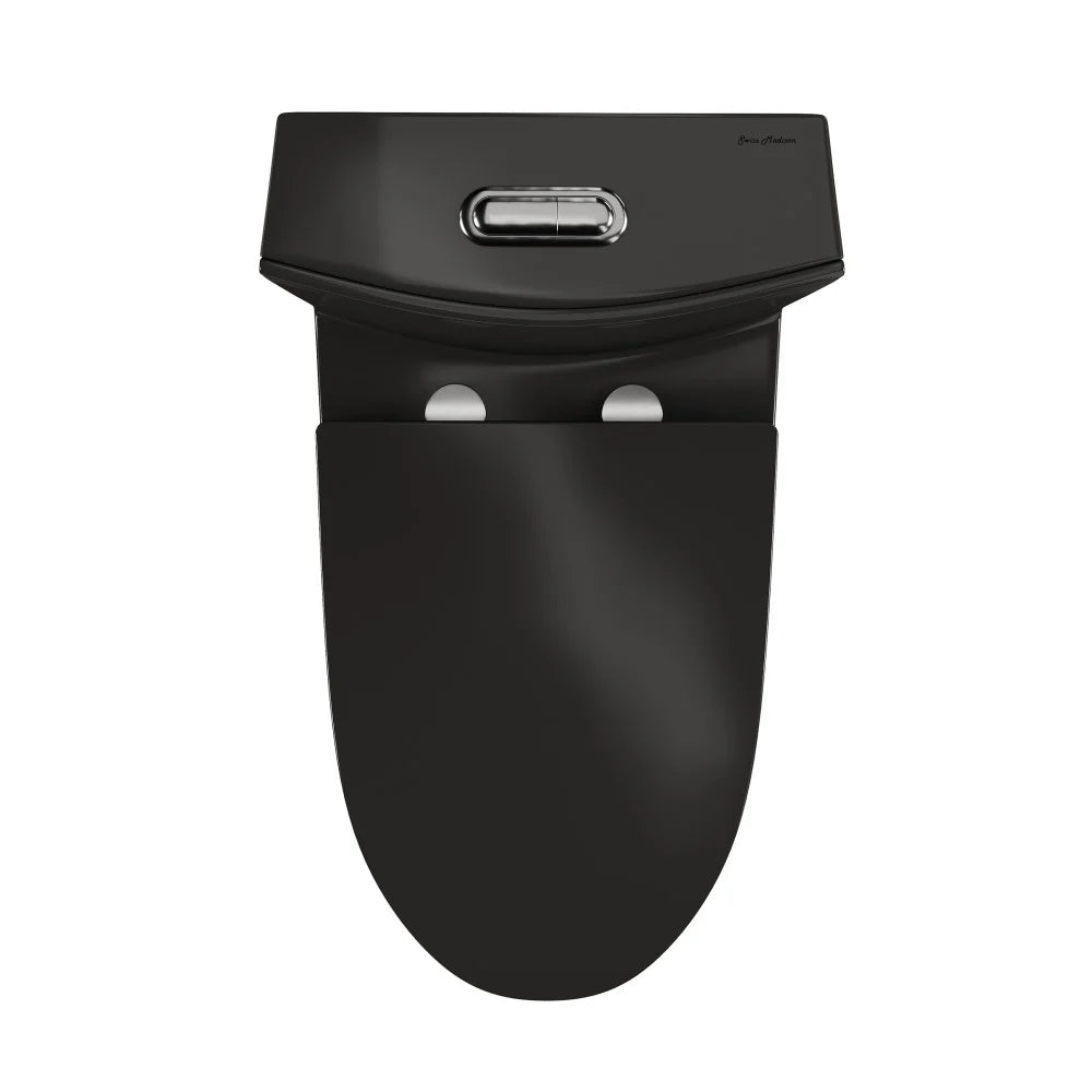 Swiss Madison St. Tropez One Piece Elongated Toilet Vortex™ Flush in Glossy Black 1.1/1.6 gpf