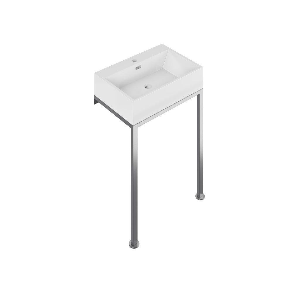 Swiss Madison Concorde 24" Rectangle Console Sink with Matte Silver Legs