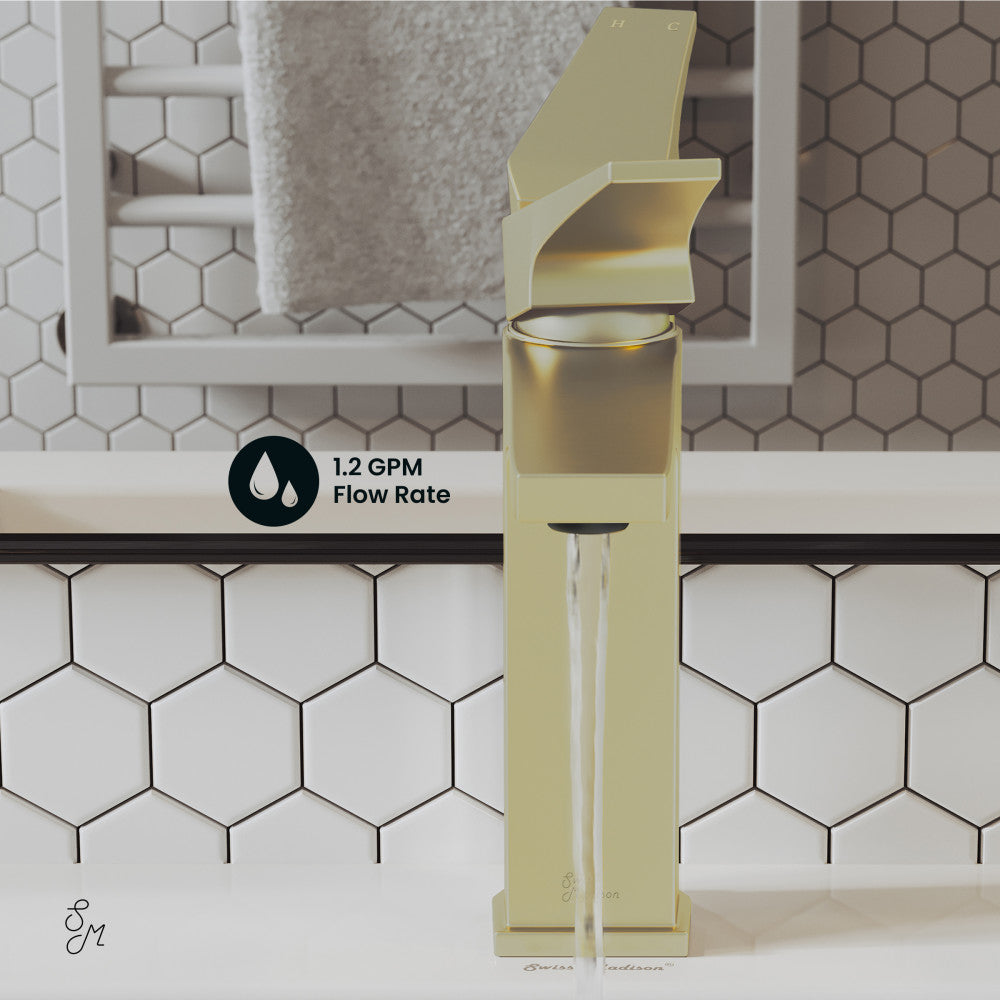 Swiss Madison Voltaire Single Hole, Single-Handle, Bathroom Faucet in Brushed Gold