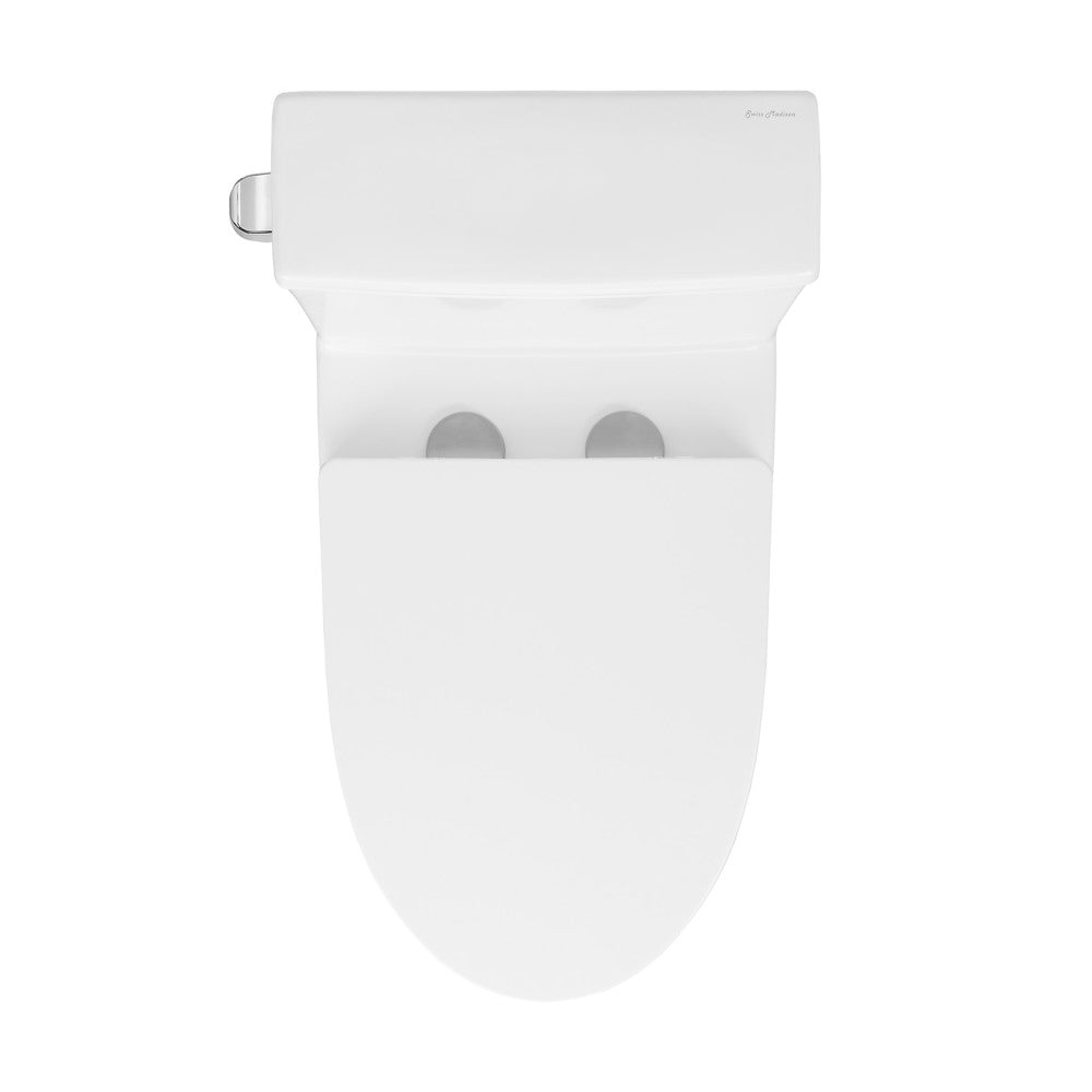 Swiss Madison Dreux One-Piece 12" Rough-in 1.28 GPF Left Flush Elongated Toilet in Glossy White