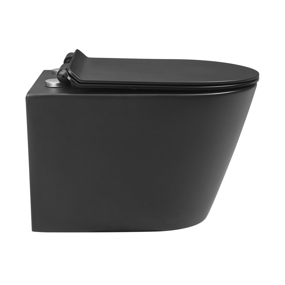 Swiss Madison Calice Wall-Hung Round Toilet Bowl in Matte Black