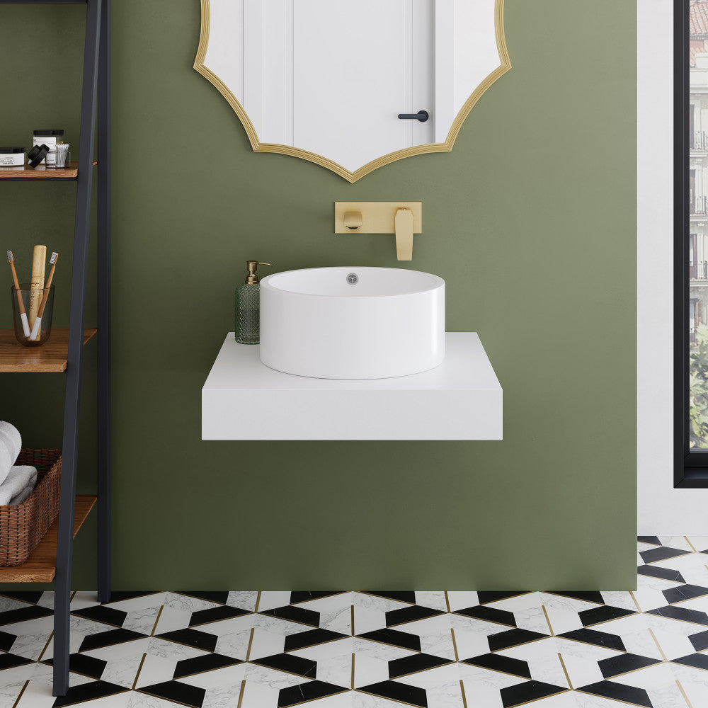 Swiss Madison Monaco 24" Floating Bathroom Shelf in Glossy White (SM-VS252)