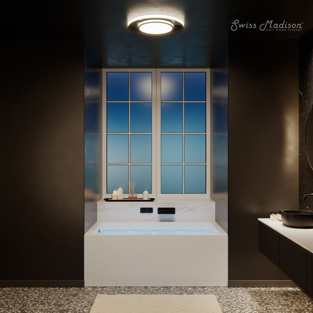 Swiss Madison Avancer 60" x 36" Left-Hand Drain Rectangular Alcove Whirlpool Bathtub with Apron