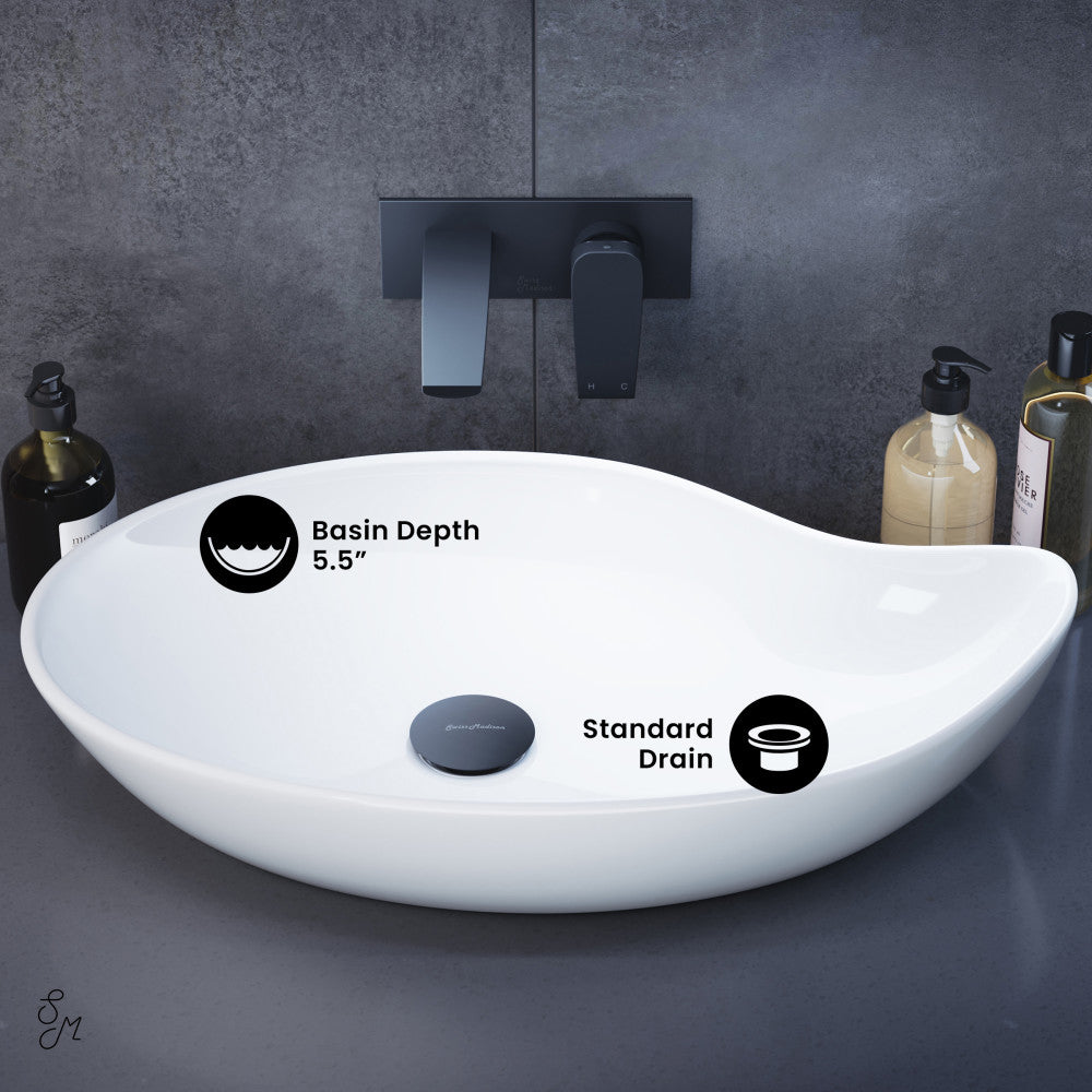 Swiss Madison Daxton Glossy White Ceramic Specialty Vessel Sink 25.5 in