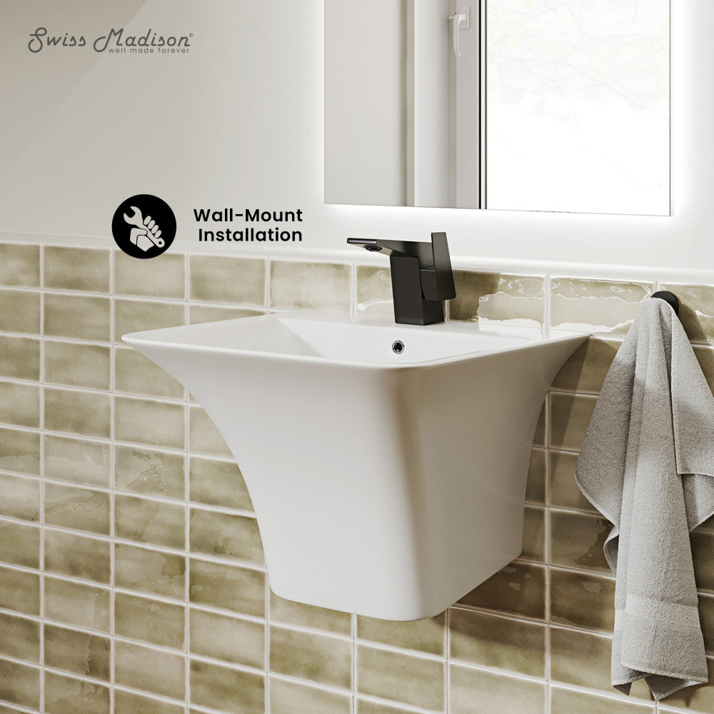 Swiss Madison Carre 21" Wall-Mount Bathroom Sink