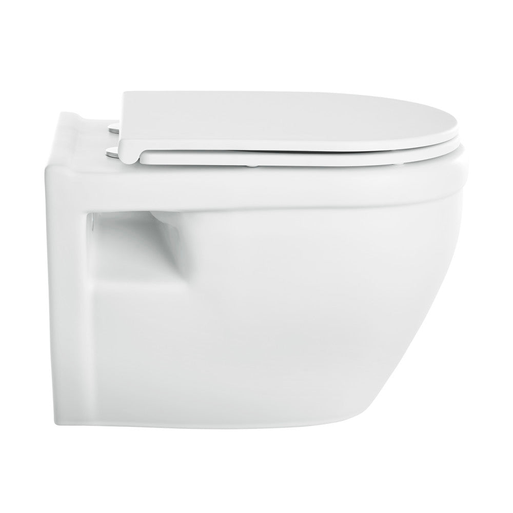 Swiss Madison Ivy Wall-Hung Elongated Toilet Bowl Only in Matte White
