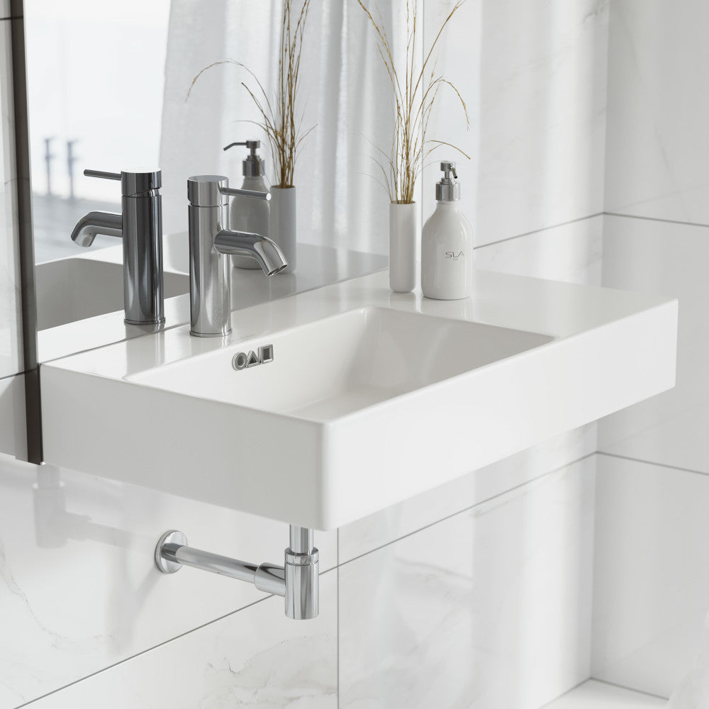 Swiss Madison St. Tropez 30" Rectangle Wall-Mounted Sink with Left Side Faucet Mount