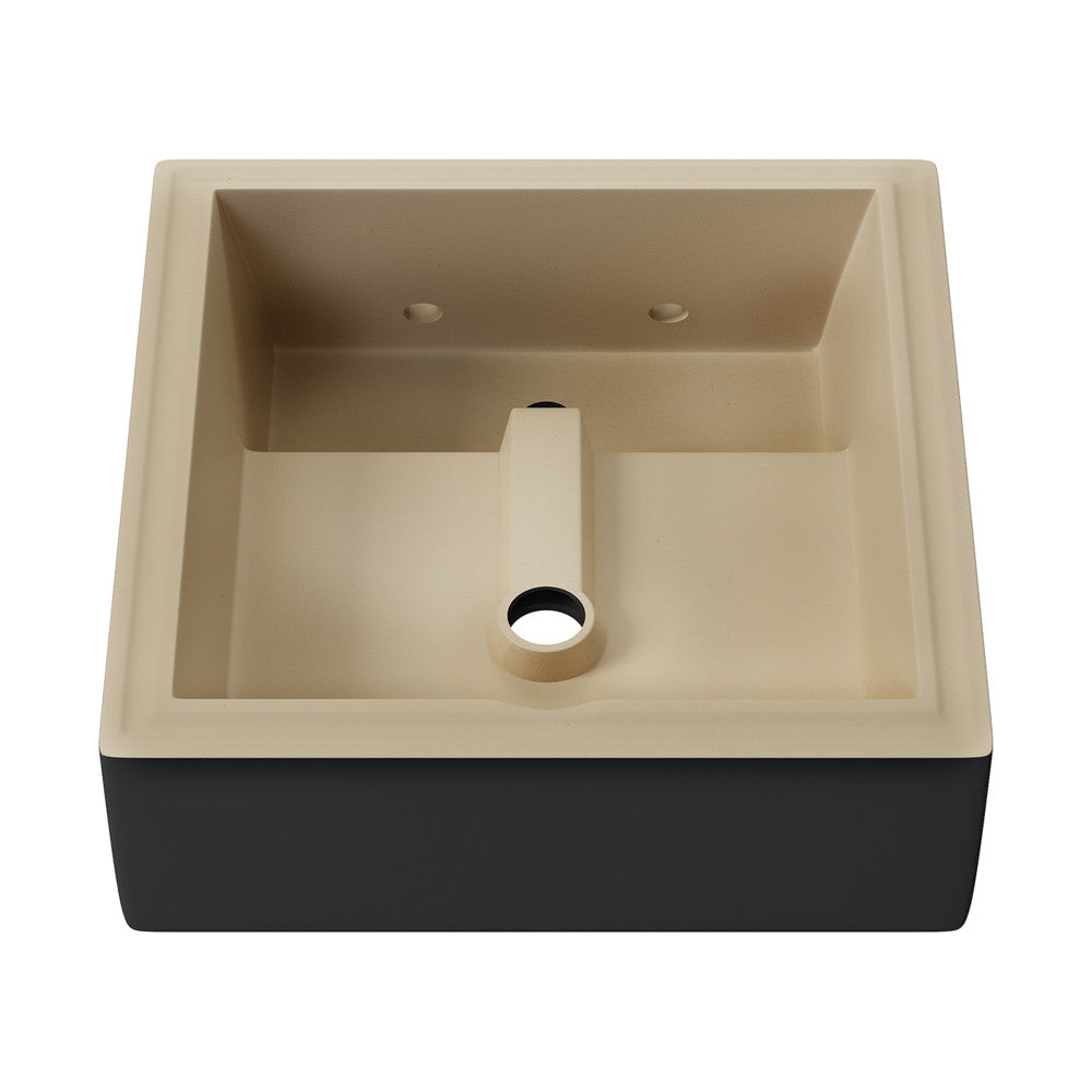 Swiss Madison Claire 15" Ceramic Wall Mount Sink in Matte Black