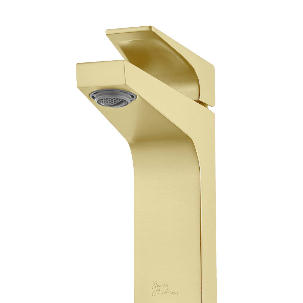 Swiss Madison Voltaire Single Hole, Single-Handle, Bathroom Faucet in Brushed Gold