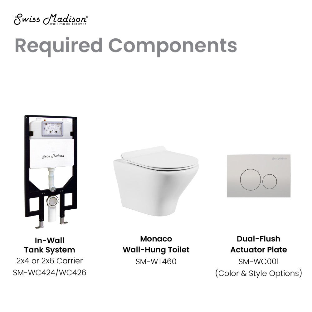 Swiss Madison Monaco Wall-Hung Round Toilet Bowl