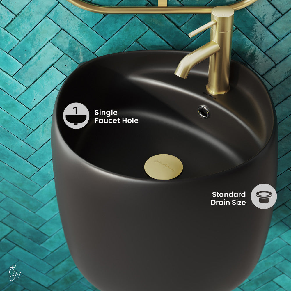 Swiss Madison Ivy Wall-Mount Sink in Matte Black