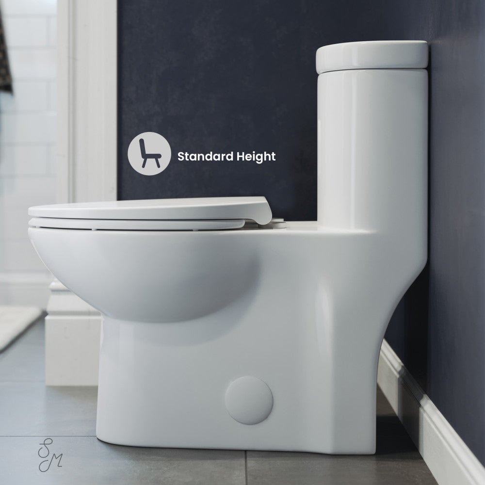 Swiss Madison Sublime One-Piece Elongated Left Side Flush Handle Toilet 1.28 gpf