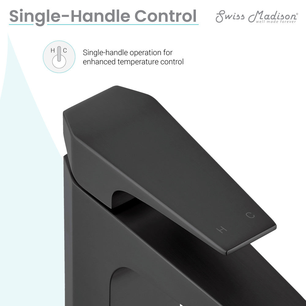 Swiss Madison Voltaire Single Hole, Single-Handle, Bathroom Faucet in Matte Black
